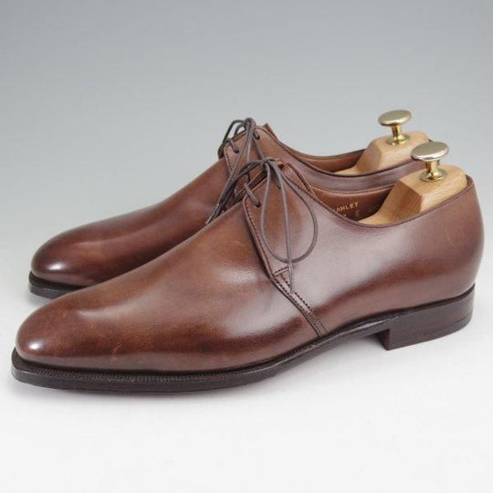 ほぼ試着程度★クロケット&ジョーンズ 6E【ハンドグレードライン★STANLEY/337ラスト】プレーントゥ/カーフ/濃茶/Crockett&Jones★m807