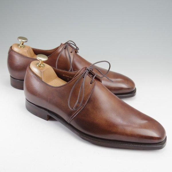 ほぼ試着程度★クロケット&ジョーンズ 6E【ハンドグレードライン★STANLEY/337ラスト】プレーントゥ/カーフ/濃茶/Crockett&Jones★m807