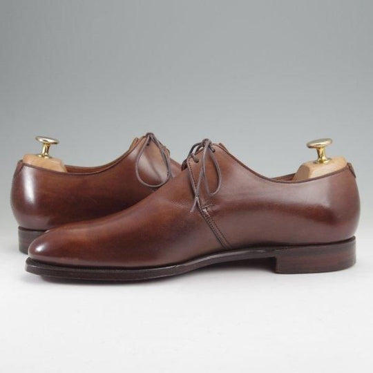 ほぼ試着程度★クロケット&ジョーンズ 6E【ハンドグレードライン★STANLEY/337ラスト】プレーントゥ/カーフ/濃茶/Crockett&Jones★m807