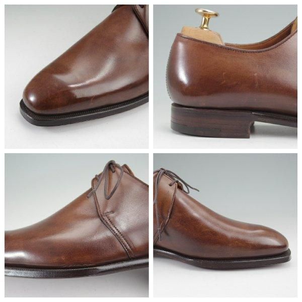 ほぼ試着程度★クロケット&ジョーンズ 6E【ハンドグレードライン★STANLEY/337ラスト】プレーントゥ/カーフ/濃茶/Crockett&Jones★m807