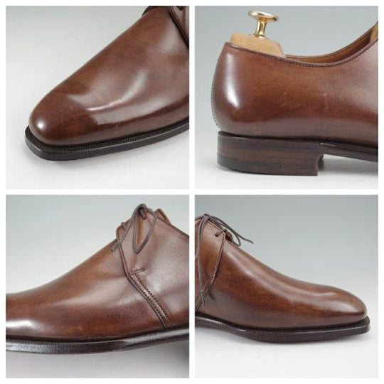 ほぼ試着程度★クロケット&ジョーンズ 6E【ハンドグレードライン★STANLEY/337ラスト】プレーントゥ/カーフ/濃茶/Crockett&Jones★m807