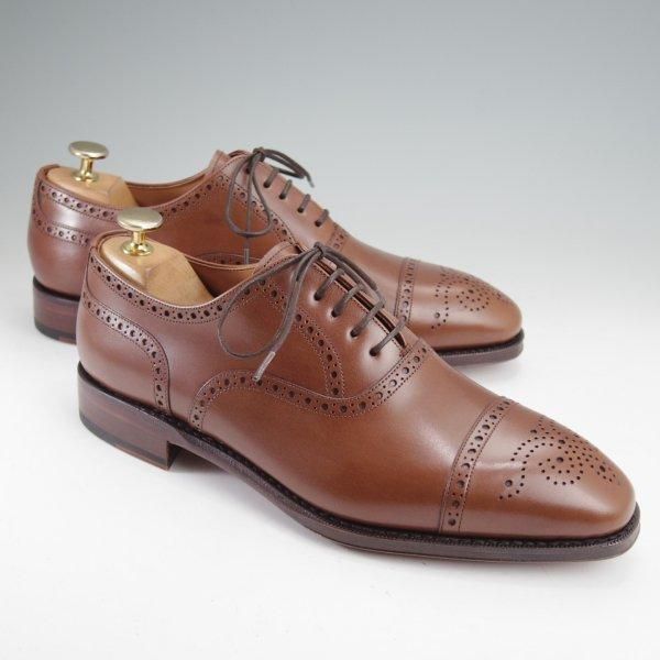 未使用★(スペイン製)YANKO/ヤンコ SIZE 6.5【グッドイヤーウェルテッド製法★セミブローグ/14207】カーフ/茶/メンズ★m808