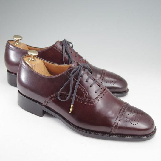 極美品★42ndロイヤルハイランド SIZE 8.5【現行定価13万円程度★コードバン仕様/純正シューツリー付き】Navy Collection/赤茶★m810