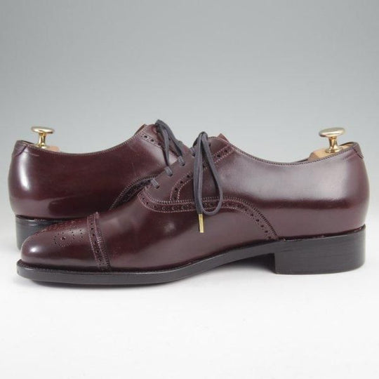 極美品★42ndロイヤルハイランド SIZE 8.5【現行定価13万円程度★コードバン仕様/純正シューツリー付き】Navy Collection/赤茶★m810