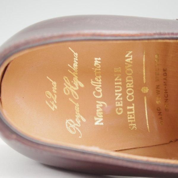 極美品★42ndロイヤルハイランド SIZE 8.5【現行定価13万円程度★コードバン仕様/純正シューツリー付き】Navy Collection/赤茶★m810