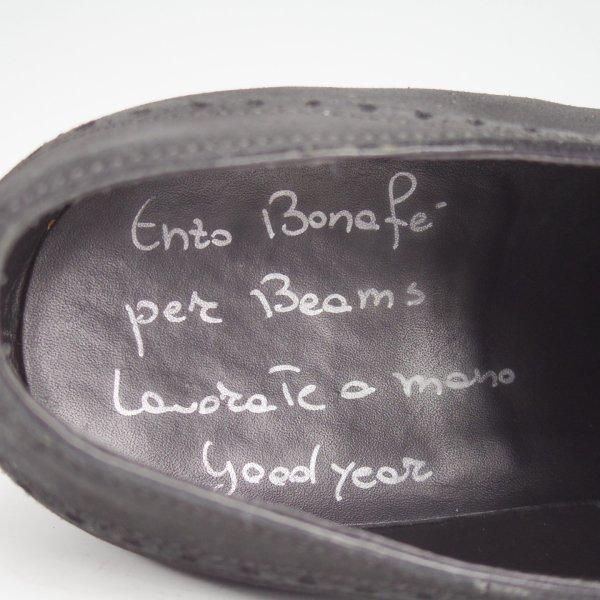 極美品★(伊)エンツォ・ボナフェ SIZE 7.5【定価￥143,000-★ビームス別注/(英)C.F.ステッド社のスーパーバック/BRONZINO】黒/メンズ★m814