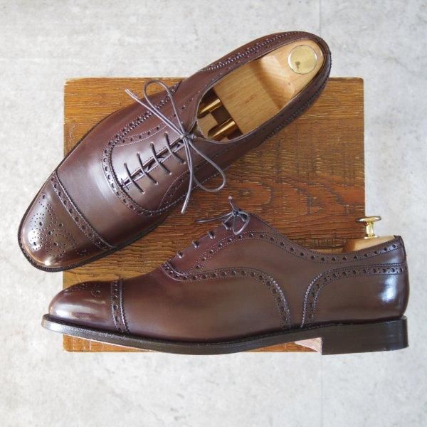 極美品★チャーチ 85F/UK8.5【定価￥176,000-★ディプロマット/DIPLOMAT】173ラスト/セミブローグ/カーフ/EBONY/濃茶/Church's★m815
