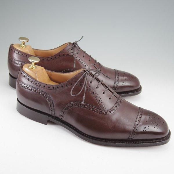極美品★チャーチ 85F/UK8.5【定価￥176,000-★ディプロマット/DIPLOMAT】173ラスト/セミブローグ/カーフ/EBONY/濃茶/Church's★m815