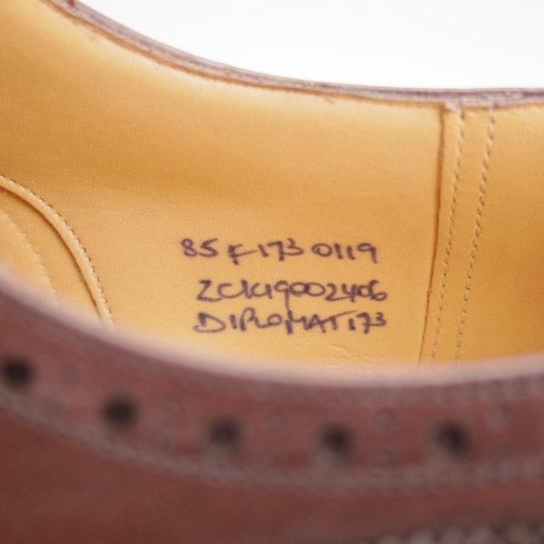 極美品★チャーチ 85F/UK8.5【定価￥176,000-★ディプロマット/DIPLOMAT】173ラスト/セミブローグ/カーフ/EBONY/濃茶/Church's★m815