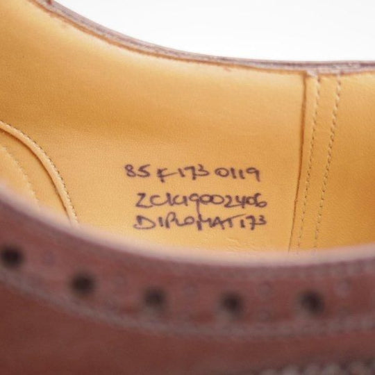 極美品★チャーチ 85F/UK8.5【定価￥176,000-★ディプロマット/DIPLOMAT】173ラスト/セミブローグ/カーフ/EBONY/濃茶/Church's★m815