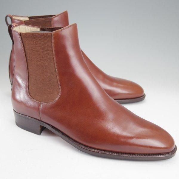 極上★(伊)タニノクリスチー SIZE 7.5【定価15万円以上★サイドゴアブーツ/514】カーフ/茶/メンズ/TANINO CRISCI★m828