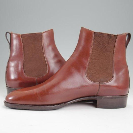 極上★(伊)タニノクリスチー SIZE 7.5【定価15万円以上★サイドゴアブーツ/514】カーフ/茶/メンズ/TANINO CRISCI★m828