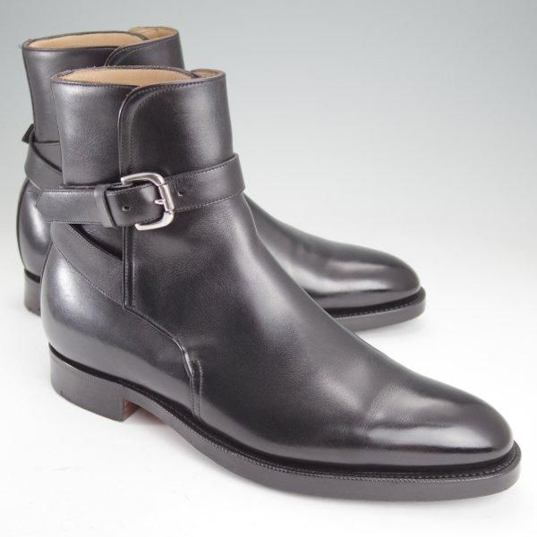 美品★エドワードグリーン UK5程度/5.5C【現行定価￥273,900-★ジョッパーブーツ/GRESHAM/旧ロゴ】82ラスト/黒/メンズ/EDWARD GREEN★m829