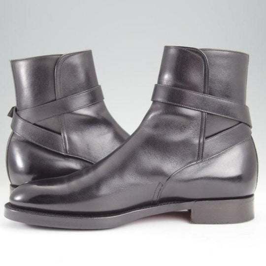 美品★エドワードグリーン UK5程度/5.5C【現行定価￥273,900-★ジョッパーブーツ/GRESHAM/旧ロゴ】82ラスト/黒/メンズ/EDWARD GREEN★m829