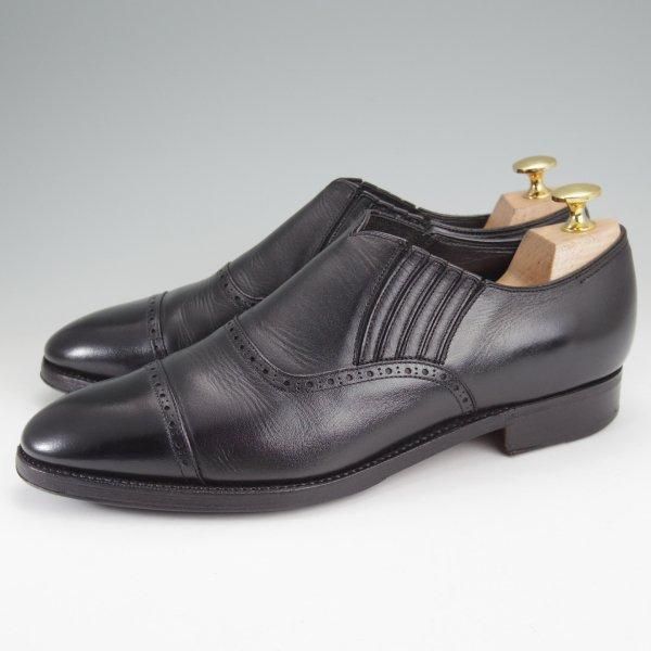 ★(浅草)RENDO/レンド SIZE 7.5【定価￥68,200-★サイドエラスティック/7703】770ラスト/カーフ/黒/メンズ★m832