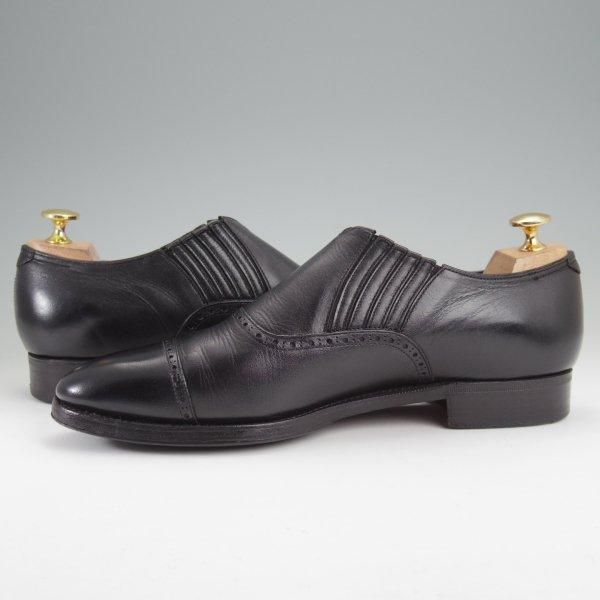 ★(浅草)RENDO/レンド SIZE 7.5【定価￥68,200-★サイドエラスティック/7703】770ラスト/カーフ/黒/メンズ★m832