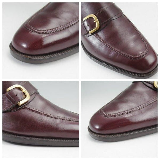 ★(伊)タニノクリスチー SIZE 5.5【定価15万円以上★ストラップローファー/赤茶】スリッポン/カーフ/メンズ/TANINO CRISCI★m833