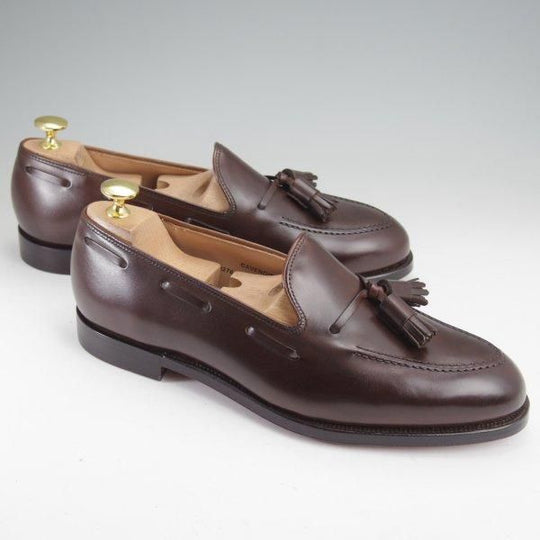 未使用★クロケット&ジョーンズ 7E【定価￥126,500-★CAVENDISH 2/キャベンディッシュ】325ラスト/タッセルローファー/カーフ/濃茶★m843