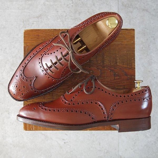 ほぼ試着程度★チャーチ 90F/UK9【旧チャーチ★CHETWYND/73ラスト】4都市ロゴ過渡期/チェットウィンド/フルブローグ/茶/Church's★m845