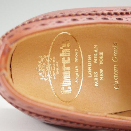 ほぼ試着程度★チャーチ 90F/UK9【旧チャーチ★CHETWYND/73ラスト】4都市ロゴ過渡期/チェットウィンド/フルブローグ/茶/Church's★m845