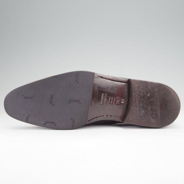 極美品★(伊)タニノクリスチー SIZE 6【定価￥210,000-★ブラインドブローグ/56】サイドエラスティック/カーフ/黒/TANINO CRISCI★m847