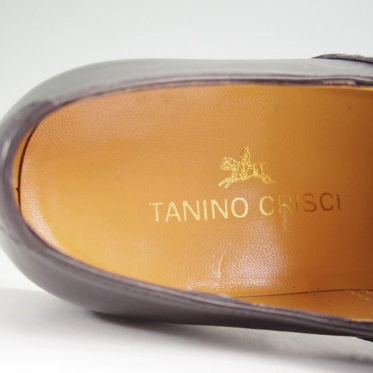 極美品★(伊)タニノクリスチー SIZE 6【定価￥210,000-★ブラインドブローグ/56】サイドエラスティック/カーフ/黒/TANINO CRISCI★m847