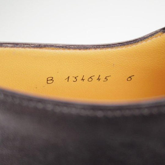 極美品★(伊)タニノクリスチー SIZE 6【定価￥210,000-★ブラインドブローグ/56】サイドエラスティック/カーフ/黒/TANINO CRISCI★m847