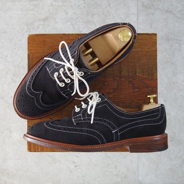 極上★トリッカーズ SIZE 6【定価￥132,000-★BOURTON/バートン】M5633/カントリーシューズ/スエード/紺/Tricker's★m850