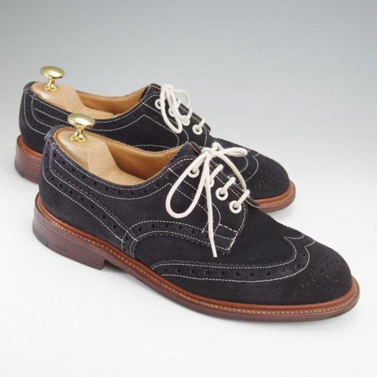 極上★トリッカーズ SIZE 6【定価￥132,000-★BOURTON/バートン】M5633/カントリーシューズ/スエード/紺/Tricker's★m850