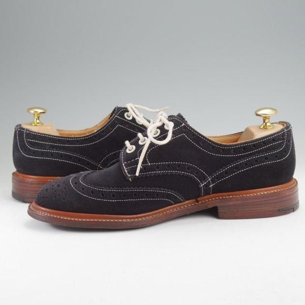 極上★トリッカーズ SIZE 6【定価￥132,000-★BOURTON/バートン】M5633/カントリーシューズ/スエード/紺/Tricker's★m850