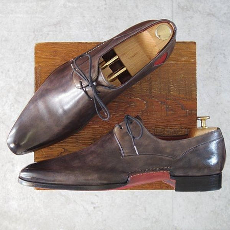 ★(スペイン製)マグナーニ SIZE 43【現行定価8万円程度★オパンケ/ボロネーゼ製法】15740/Vフロント/プレーントゥ/灰/MAGNANNI★m851