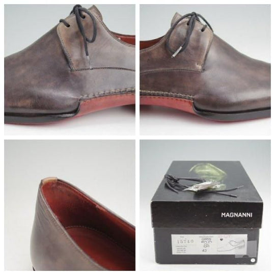 ★(スペイン製)マグナーニ SIZE 43【現行定価8万円程度★オパンケ/ボロネーゼ製法】15740/Vフロント/プレーントゥ/灰/MAGNANNI★m851