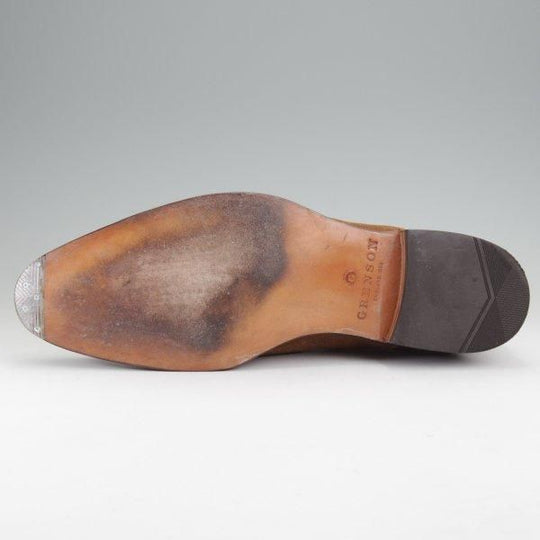 極上★(英)グレンソン 8.5F【コンビ仕様★クォーターブローグ】カーフ×スエード/濃茶×茶/メンズ/GRENSON★m853