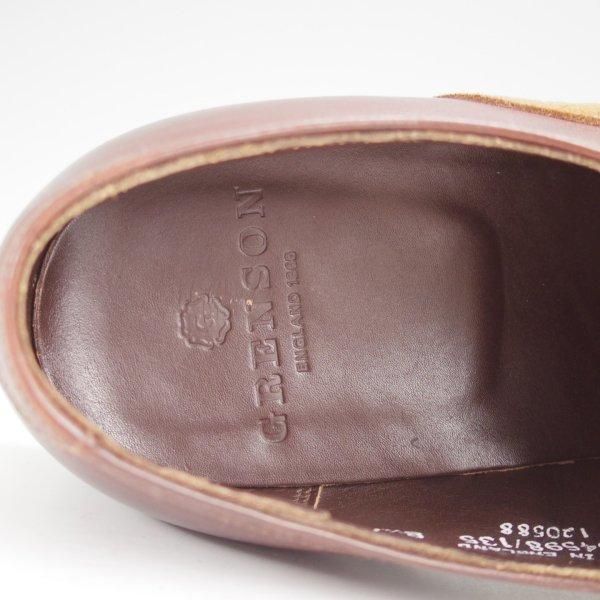 極上★(英)グレンソン 8.5F【コンビ仕様★クォーターブローグ】カーフ×スエード/濃茶×茶/メンズ/GRENSON★m853