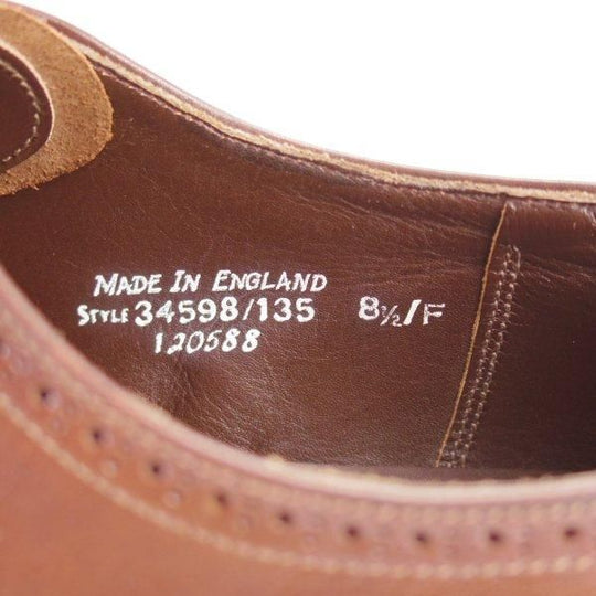 極上★(英)グレンソン 8.5F【コンビ仕様★クォーターブローグ】カーフ×スエード/濃茶×茶/メンズ/GRENSON★m853