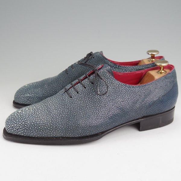 極美品★(伊)エンツォ・ボナフェ SIZE 40.5【オーダー時価格40万円程度★ガルーシャ(エイ革)/純正ツリー付】9分仕立て/Enzo Bonafe★m855