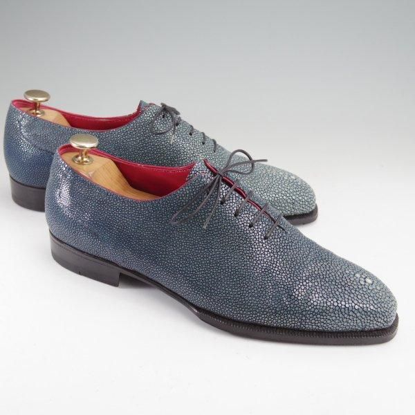 極美品★(伊)エンツォ・ボナフェ SIZE 40.5【オーダー時価格40万円程度★ガルーシャ(エイ革)/純正ツリー付】9分仕立て/Enzo Bonafe★m855