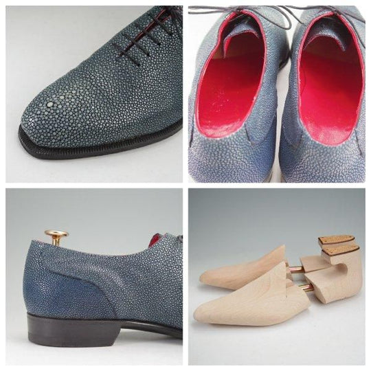 極美品★(伊)エンツォ・ボナフェ SIZE 40.5【オーダー時価格40万円程度★ガルーシャ(エイ革)/純正ツリー付】9分仕立て/Enzo Bonafe★m855