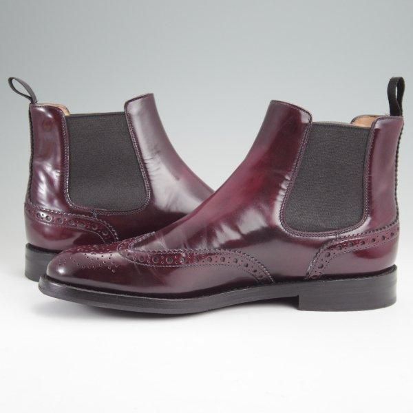 美品★チャーチ(レディース) SIZE 35【定価￥176,000-★KETSBY WG/サイドゴアブーツ】ポリッシュドバインダーカーフ/赤茶/Church's★m860