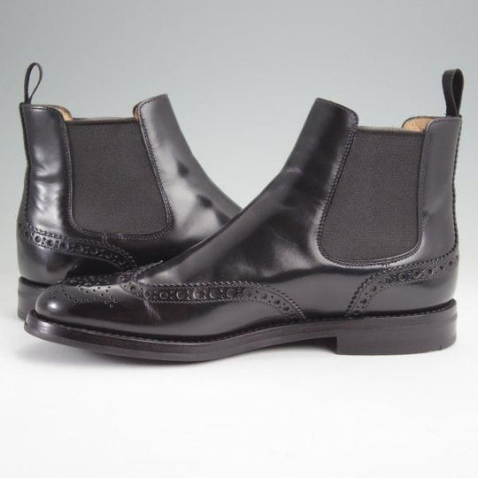 極美品★チャーチ(レディース) SIZE 35【定価￥176,000-★KETSBY WG/サイドゴアブーツ】ポリッシュドバインダーカーフ/黒/Church's★m861