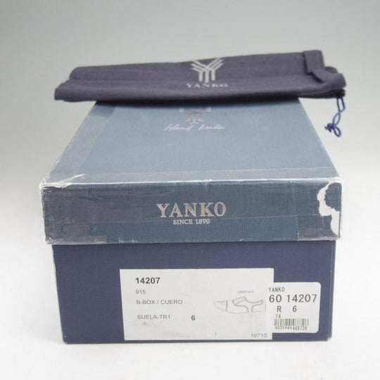 未使用★(スペイン製)YANKO/ヤンコ SIZE 6【グッドイヤーウェルテッド製法★セミブローグ/14207】カーフ/茶/メンズ★m870