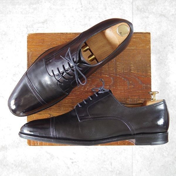 極上★ジョンロブ SIZE 43/UK9程度【貴重★エルメス別注/HERMES/ミュージアムカーフ】H103ラスト/JUD/ストレートチップ/黒/JOHN LOBB★m876