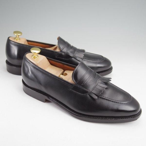 極上★(米)アレンエドモンズ 7.5E【(米)ラルフローレン別注★POLO Ralph Lauren】コインローファー(キルト)/黒/ALLEN EDMONDS★m880