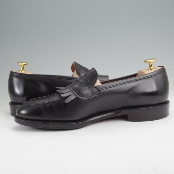 極上★(米)アレンエドモンズ 7.5E【(米)ラルフローレン別注★POLO Ralph Lauren】コインローファー(キルト)/黒/ALLEN EDMONDS★m880