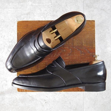 極上★三陽山長 SIZE 9【定価￥80,300-★流也/RYUYA/R3010ラスト】コインローファー/フルストラップ/カーフ/黒/Sanyo Yamacho★m885
