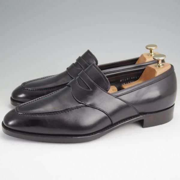 極上★三陽山長 SIZE 9【定価￥80,300-★流也/RYUYA/R3010ラスト】コインローファー/フルストラップ/カーフ/黒/Sanyo Yamacho★m885