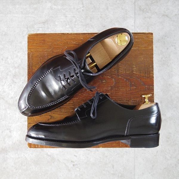 美品★三陽山長 SIZE 5.5【定価￥121,000-★勘三郎/Uチップ/R2010ラスト】カーフ/黒/メンズ/KANZABURO/Sanyo Yamacho★m887