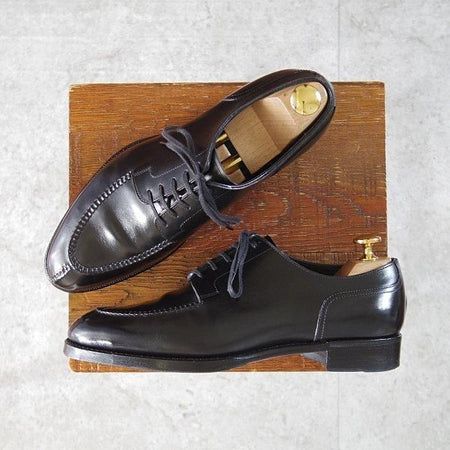 美品★三陽山長 SIZE 5.5【定価￥121,000-★勘三郎/Uチップ/R2010ラスト】カーフ/黒/メンズ/KANZABURO/Sanyo Yamacho★m887
