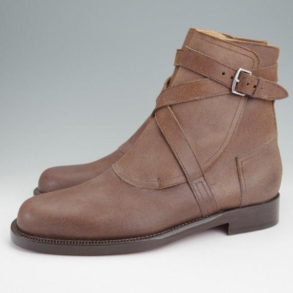 未使用★(伊製)HERMES/エルメス SIZE 39.5【ブラックラピド製法★ジョッパーブーツ】バケッタレザー/濃茶/メンズ★m893