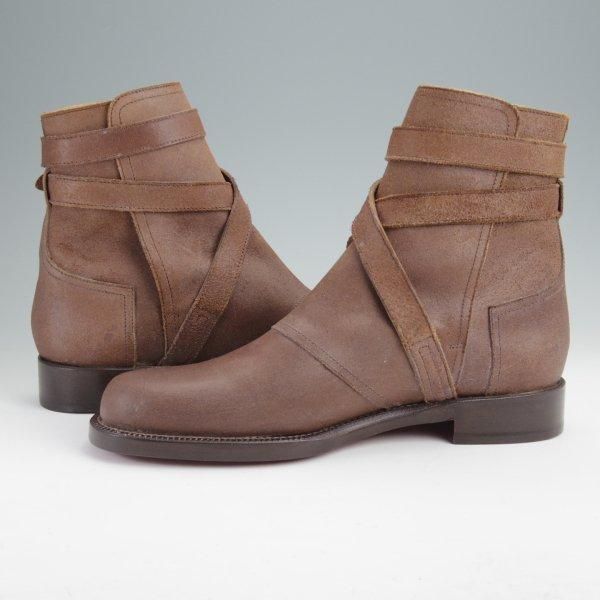 未使用★(伊製)HERMES/エルメス SIZE 39.5【ブラックラピド製法★ジョッパーブーツ】バケッタレザー/濃茶/メンズ★m893